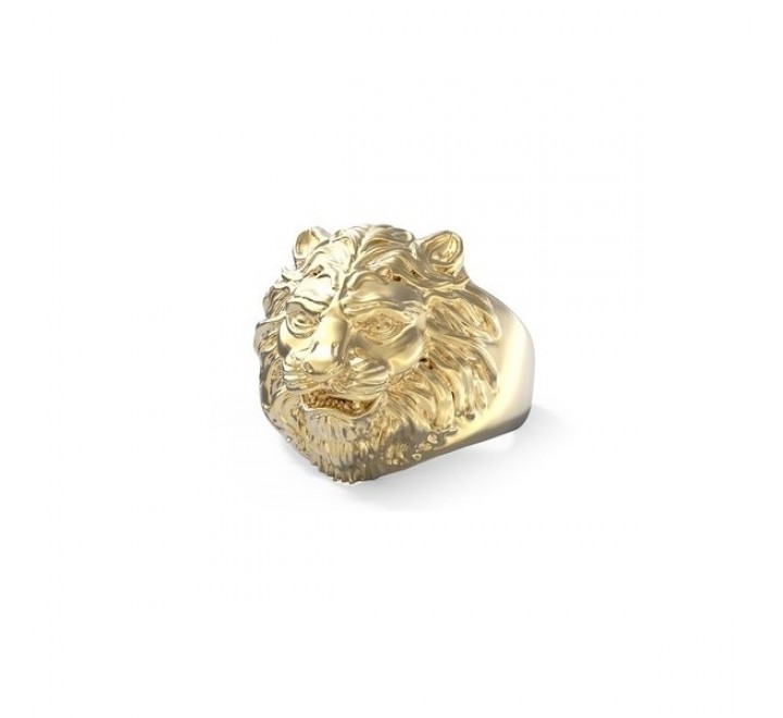 ANILLO GUESS ACERO DORADO CABEZA LEON JUMR01307JWYG64