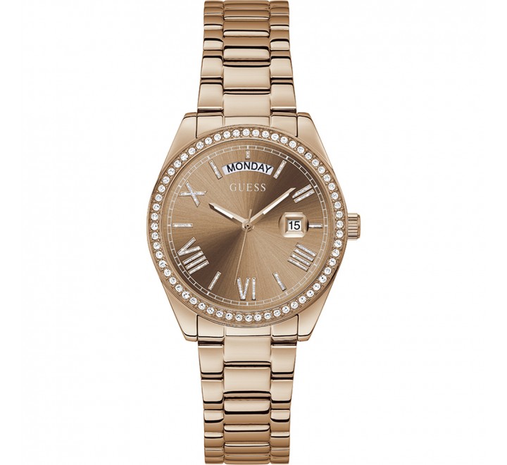 RELOJ GUESS  MUJER EN ACERO ROSADO CON CIRCONITAS GW0307L3