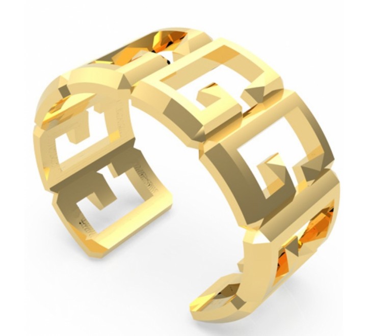 PULSERA GUESS ANCHA UBB70020-S ACERO DORADO LETRA "G" RIGIDA