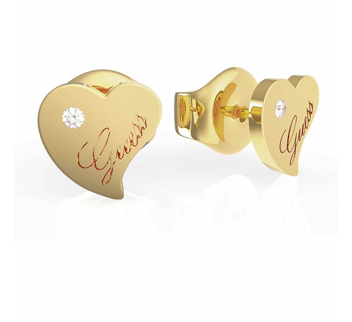PENDIENTES GUESS UBE79016 ACERO DORADO CORAZON CIRCONITA