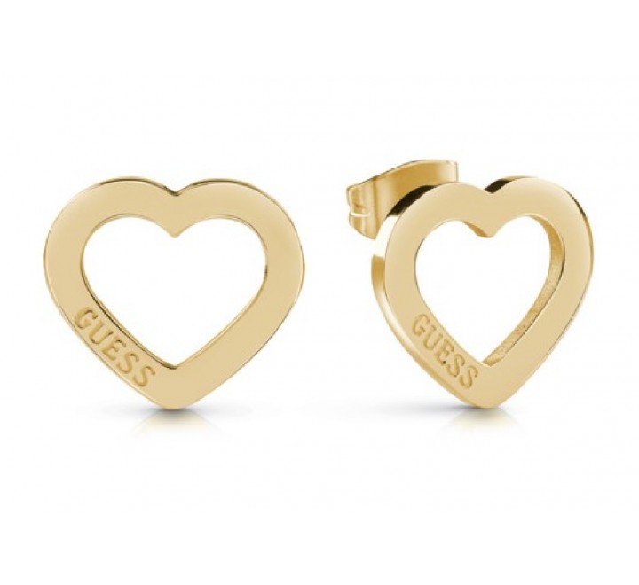 PENDIENTES GUESS UBE28117 ACERO DORADO CORAZON LISO
