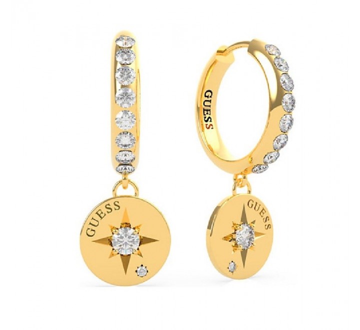 PENDIENTES GUESS UBE20021 AROS ACERO CHAPADO DORADO