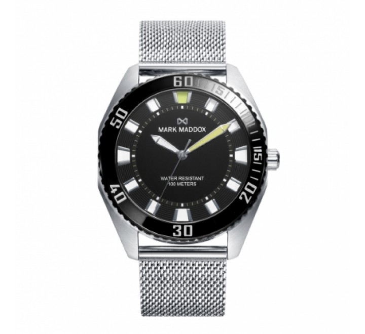 RELOJ MARK MADDOX MALLA ACERO ESFERA NEGRA HM0128-57