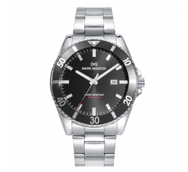 RELOJ MARK MADDOX ACERO ESFERA NEGRA HM0158-57