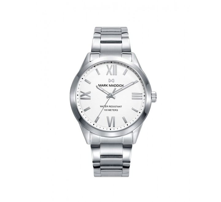 RELOJ MARK MADDOX CAJA Y ARMIS ACERO ESFERA BLANCA HM1007-03