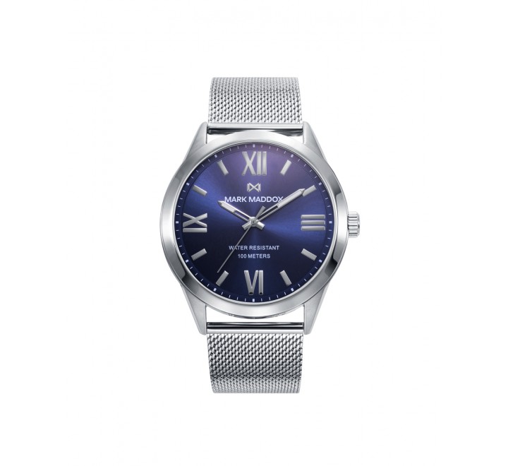 RELOJ MARK MADDOX CAJA Y ARMIS ACERO ESFERA AZUL HM1008-33