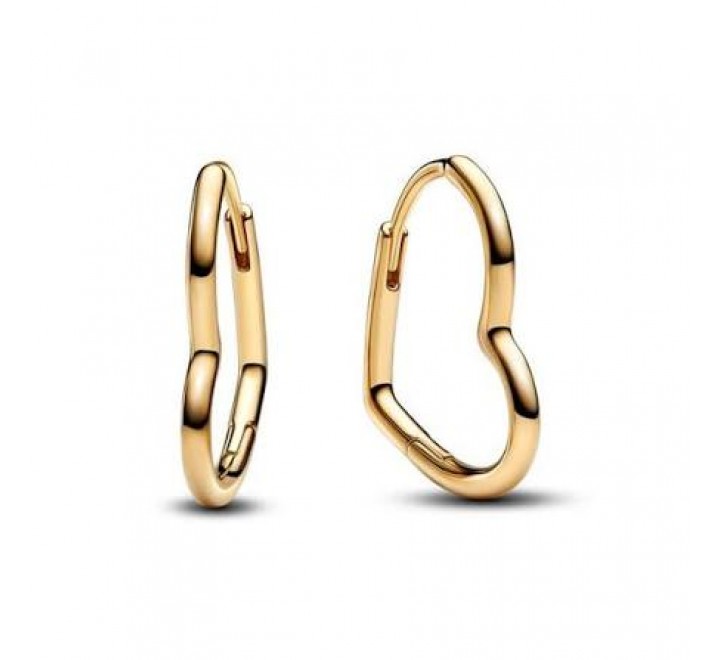 PENDIENTE PANDORA PLATA DORADA CORAZON 268307C00