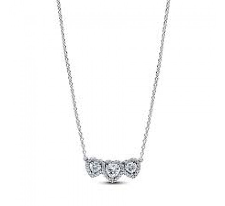 GARGANTILLA PANDORA PLATA TRIPLE HALO CORAZON 394412C01-45
