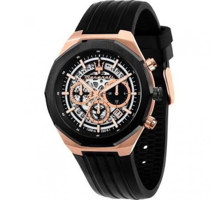 RELOJ MASERATI CAJA 45MM ROSADA CORREA SILICONA R8871642003