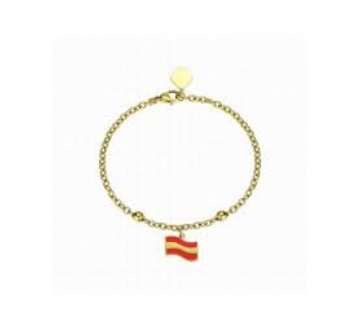 PULSERA PROMOJOYA ACERO DORADO BANDERA ESPAÑA 9126060