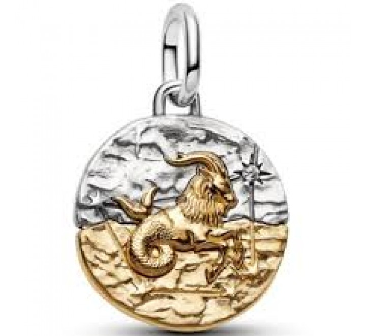 CHARM PANDORA PLATA BICOLOR ZODIACO CAPRICORNIO 764987C01