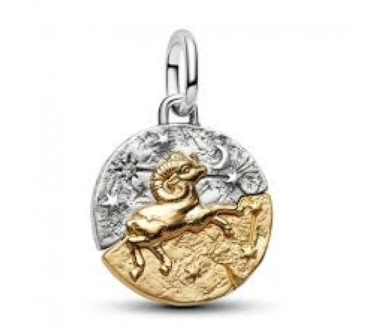 CHARM PANDORA PLATA BICOLOR MEDALLON ZODIACO ARIES 764993C01