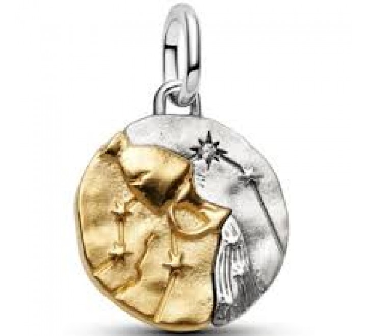 CHARM PANDORA PLATA BICOLOR ZODIACO ACUARIO 764990C01
