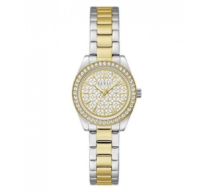 RELOJ GUESS CAJA Y ARMIS ACERO BICOLOR CIRCONITAS GW1100L3