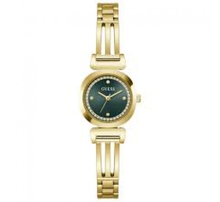 RELOJ GUESS ACERO DORADO ESFERA VERDE CIRCONITAS GW1083L7