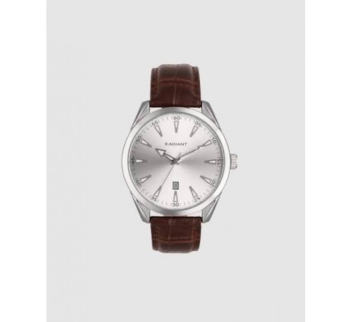 RELOJ RADIANT CAJA ACERO CORREA PIEL MARRON RA695206