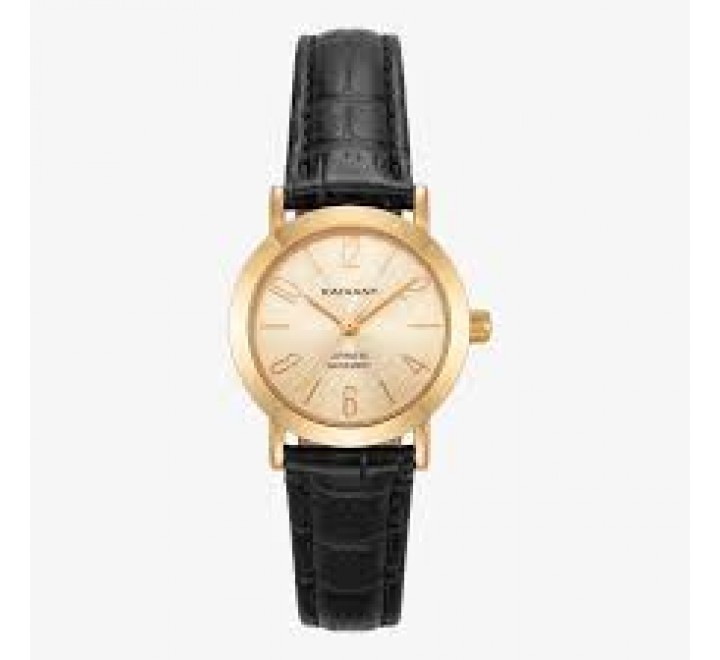 RELOJ RADIANT CAJA DORADA REDONDA CORREA NEGRA RA710201