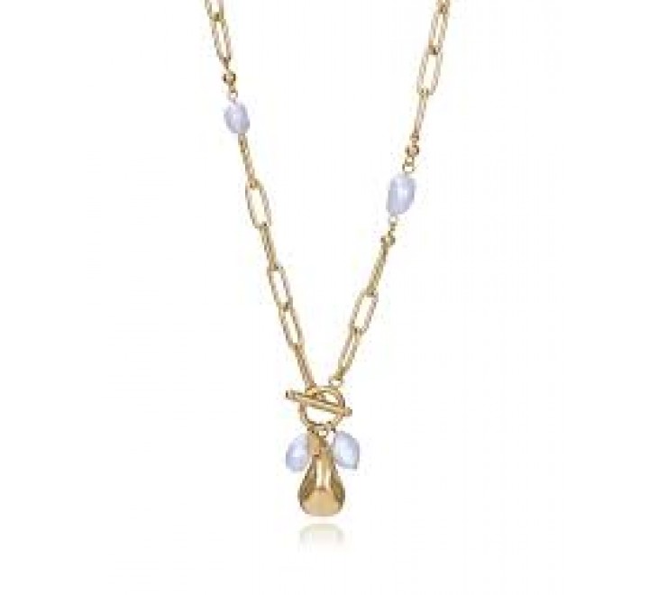 COLLAR VICEROY ACERO DORADO Y PERLAS NATURALES 14284C01012