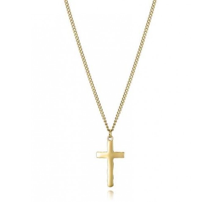 COLLAR VICEROY ACERO DORADO CON CRUZ LISA 14342C01012
