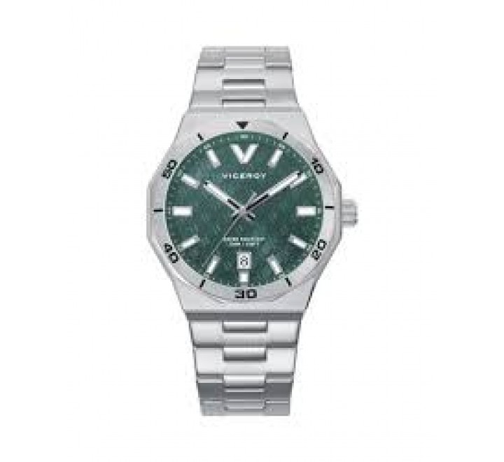 RELOJ VICEROY CAJA Y ARMIS ACERO ESFERA VERDE 45125-67