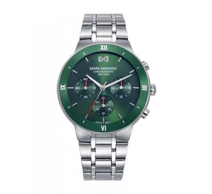 RELOJ MARK MADDOX CRONO ACERO Y ALUMINIO ESF VERDE HM1036-67