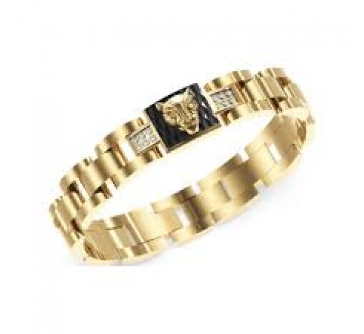 PULSERA GUESS ACERO DORADO CABEZA PANTERA JUMB06087JWYGT-U