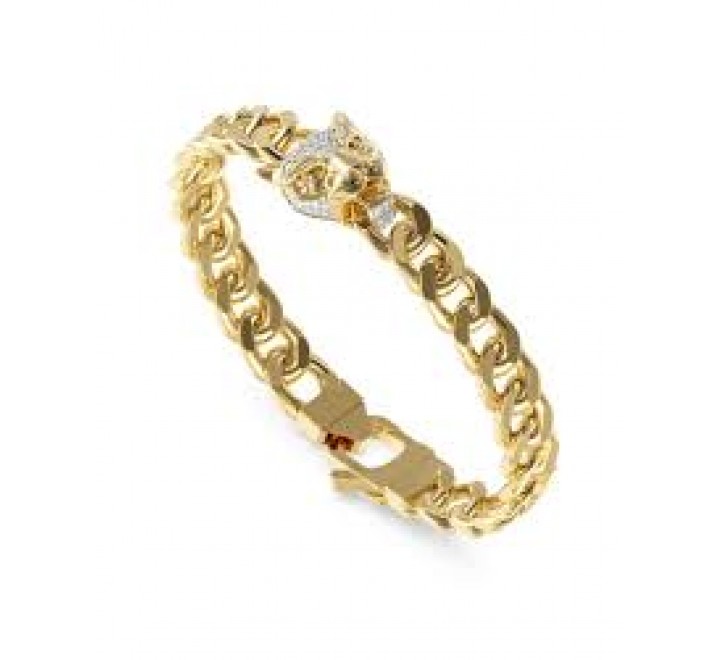 PULSERA GUESS ACERO DORADO PANTERA CIRCONITAS JUMB06083JWYGS