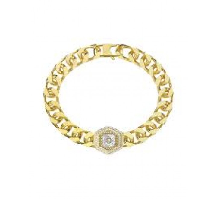 PULSERA GUESS ACERO DORADO CIRCONITAS JUMB06007JWYGS