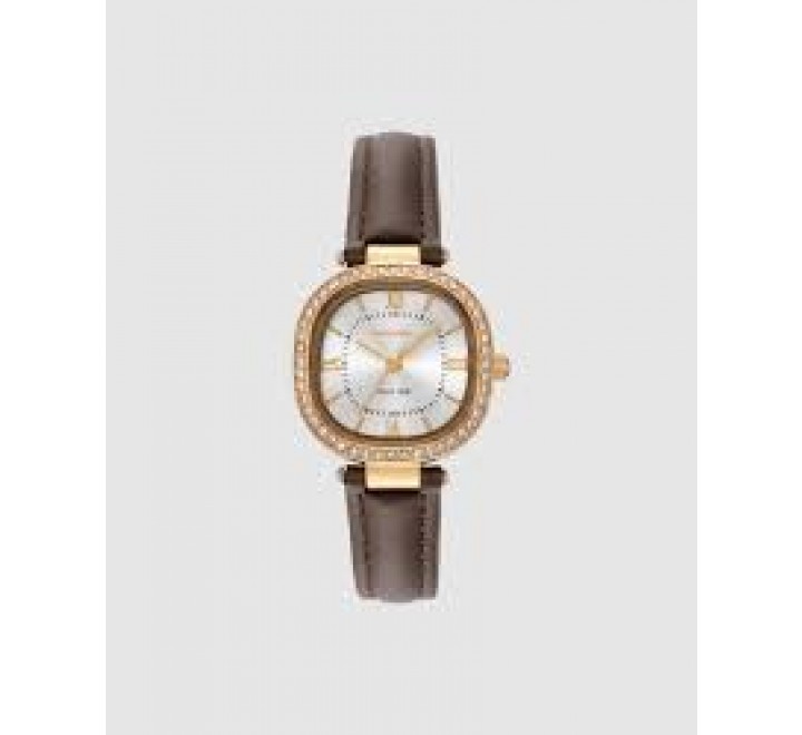RELOJ RADIANT CAJA DORADA CORREA PIEL MARRON RA704202