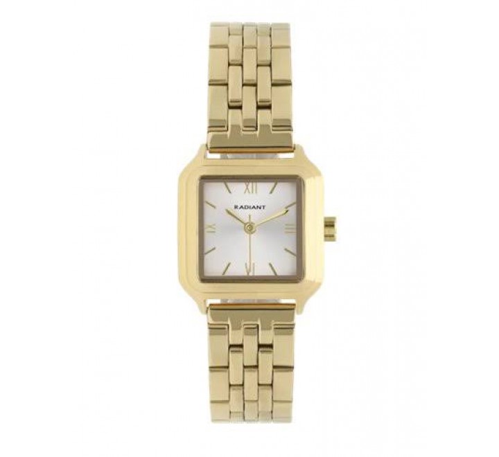 RELOJ RADIANT CAJA Y ARMIS DORADO CUADRADO RA687203