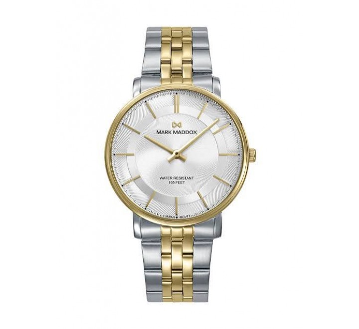 RELOJ MARK MADDOX CAJA Y ARMIS BICOLOR DORADO HM1041-87