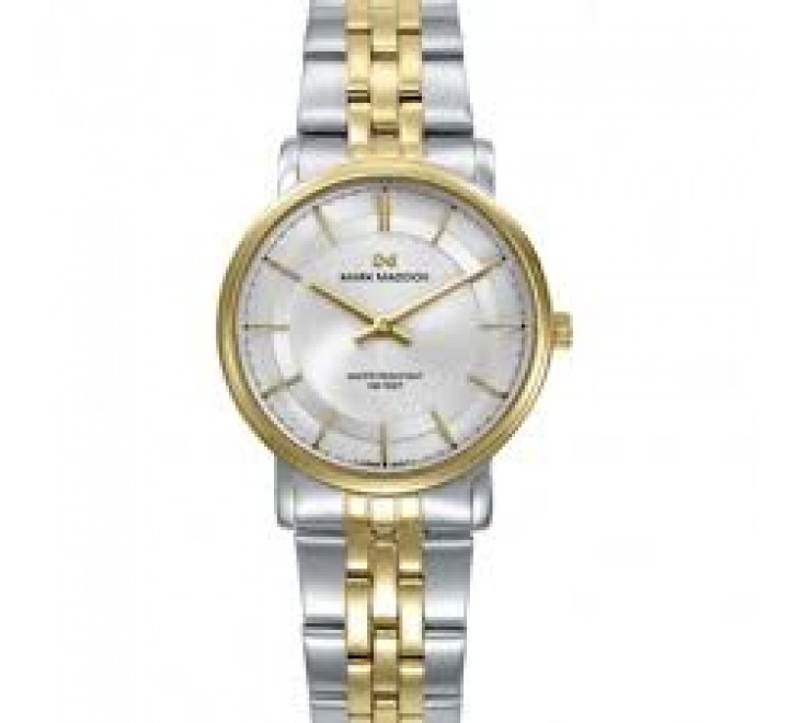 RELOJ MARK MADDOX CAJA Y ARMIS BICOLOR DORADO MM1042-87