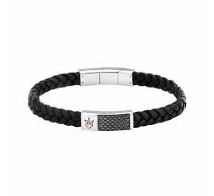 PULSERA MASERATI CUERO ACERO JM424AVE26