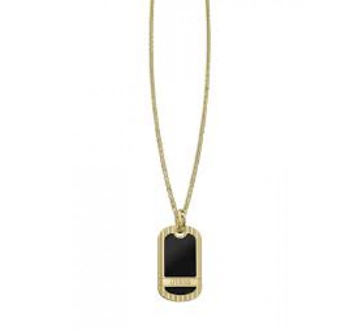 COLLAR GUESS ACERO DORADO PIEDRA NEGRA JUMN06097JWYGBKT-U