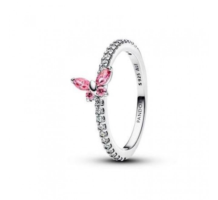 ANILLO PANDORA PLATA MARIPOSA PIEDRAS ROSA Nº10 194269C02-50