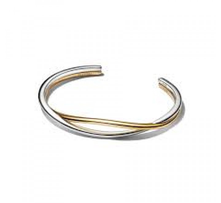 PULSERA PANDORA PLATA BICOLOR DORADA ENTRELAZADA 564656C00-3