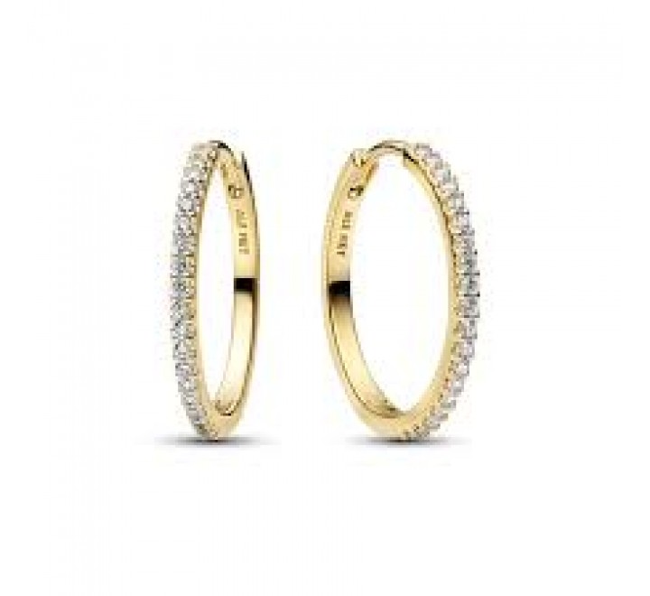 PENDIENTES PANDORA PLATA DORADA ARO CIRCONITAS 264652C01
