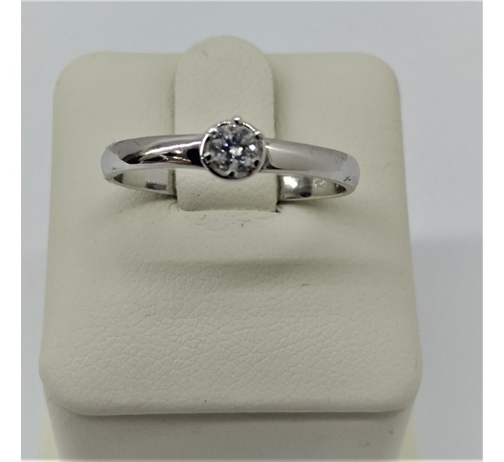 ANILLO BRILLANTE 0,10KT ORO BLANCO 18KT 08932341SFB