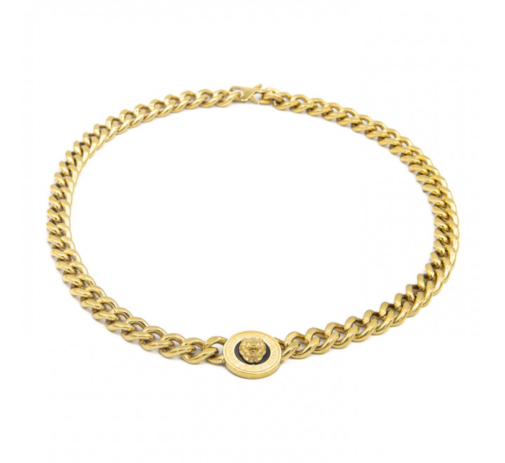 COLLAR GUESS ACERO DORADO CABEZA LEON JUMN01313JWYGBKT-U