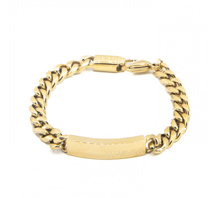 PULSERA GUESS ACERO DORADO CON PLACA JUXB03000JWYGXS