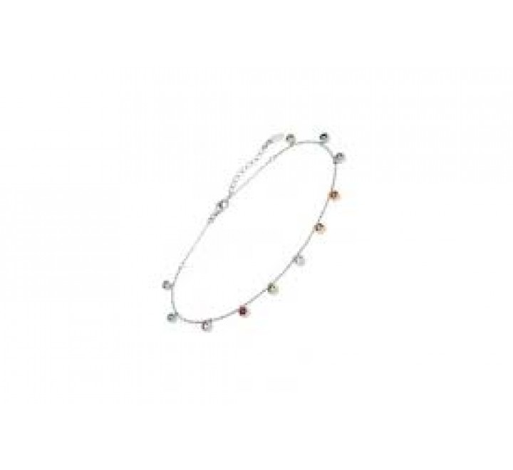 PULSERA TOBILLERA LOTUS PLATA CIRCONITAS COLOR LP3244-8/1