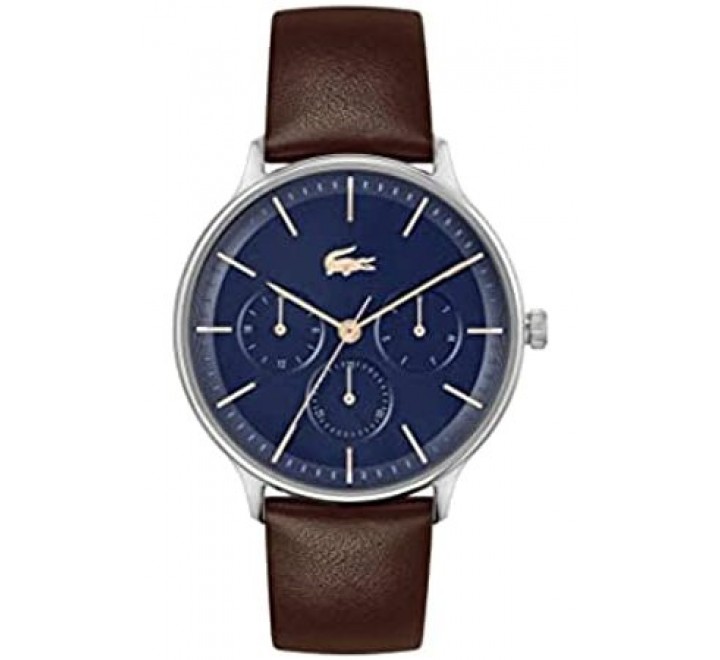 RELOJ LACOSTE CAJA ACERO CORREA PIEL MARRON 2011227