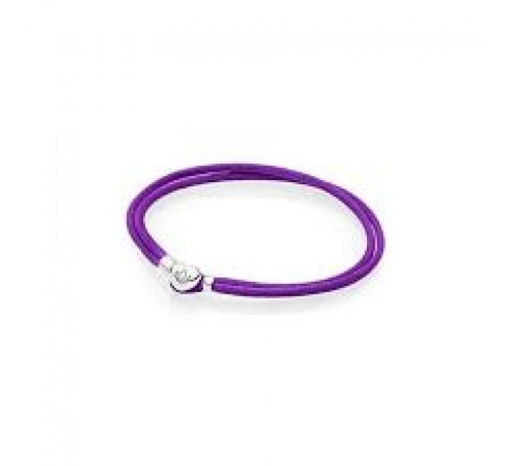 PULSERA PANDORA HILO LILA BROCHE PLATA 18CM 590749CPE-S2