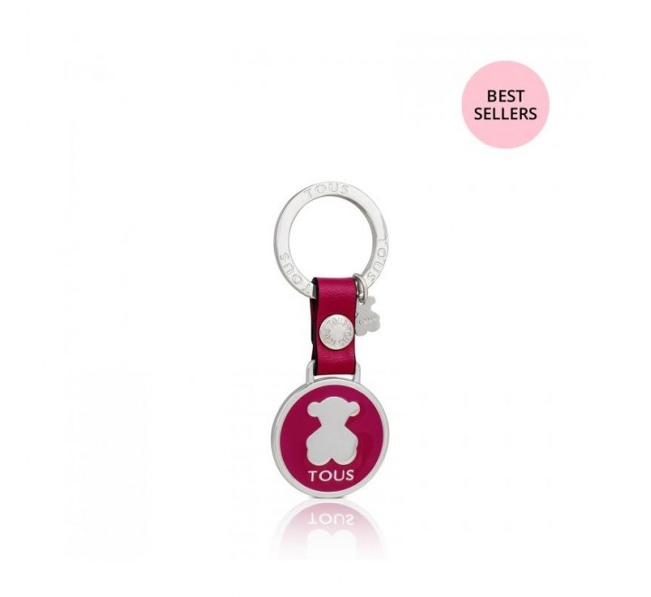 LLAVERO TOUS CIRCLE BEAR PLATE FUCSIA 495970258