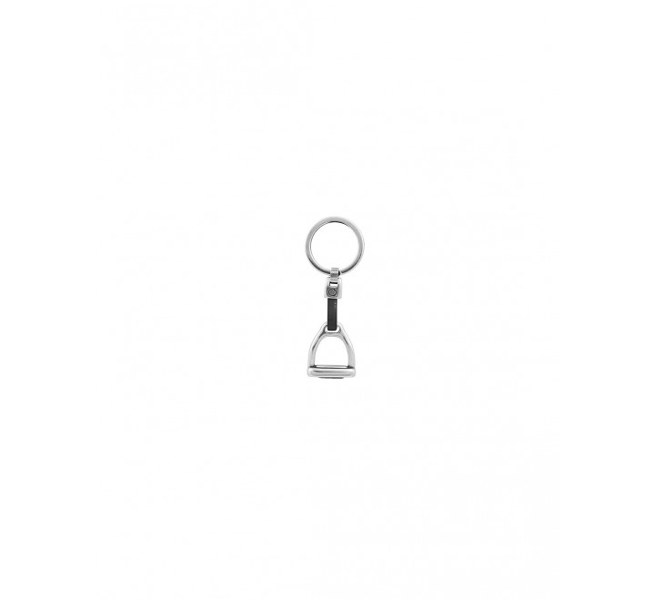 LLAVERO CICLON CUERO MARRON Y ESTRIBO ZAMAK 22M402