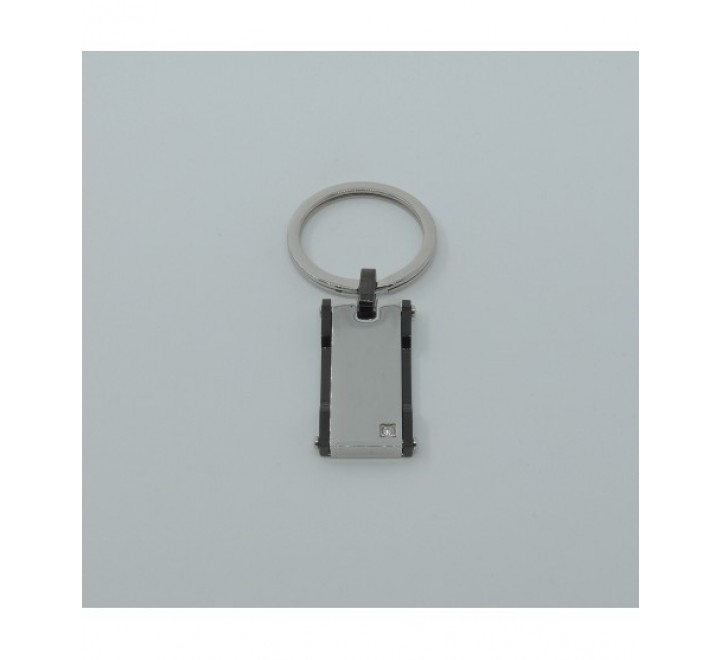 LLAVERO IVOIRE ACERO BICOLOR NEGRO PIEDRA C30301126