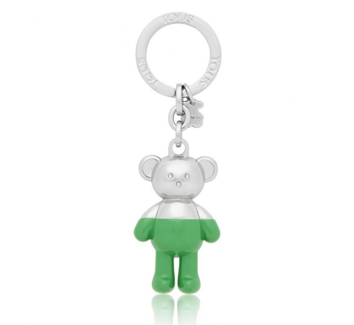 LLAVERO TOUS METAL TEDDY BEAR PLATA-VERDE 2001667439
