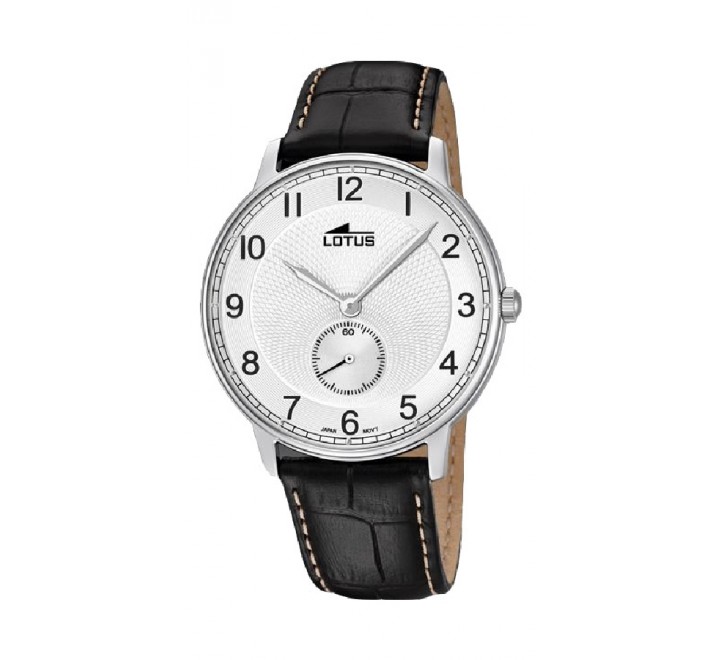RELOJ LOTUS CAJA ACERO CORREA NEGRA ESFERA PLATEADA 10134/A