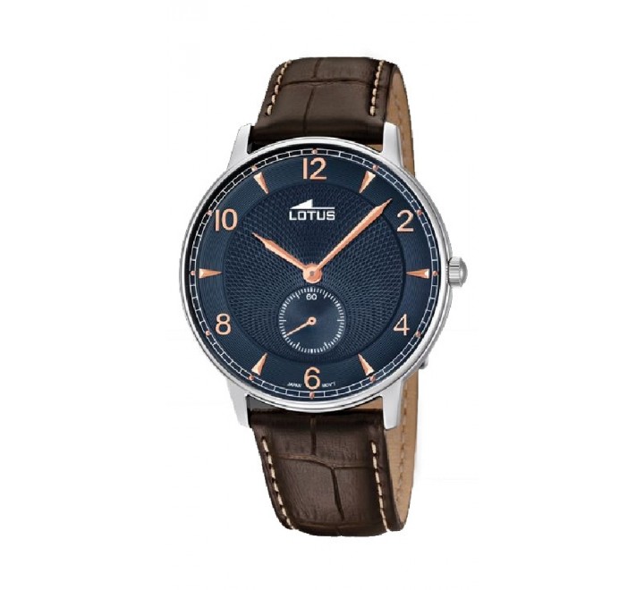 RELOJ LOTUS CORREA PIEL NEGRA CAJA ACERO ESFERA AZUL 10134/E