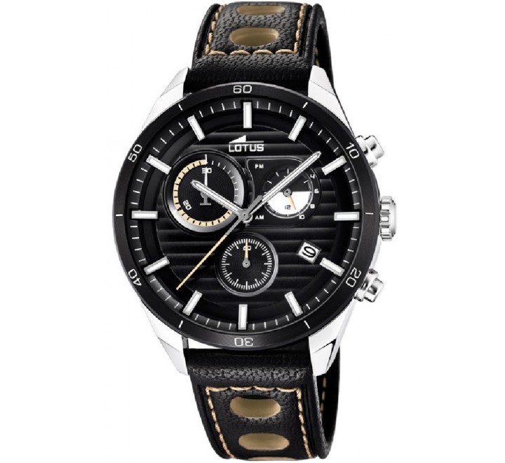 RELOJ LOTUS 18531/1 CORREA PIEL NEGRA CAJA ACERO